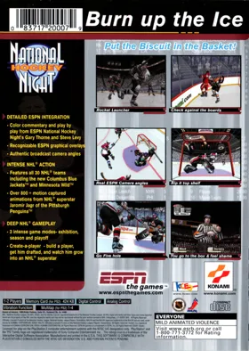 ESPN National Hockey Night box cover back